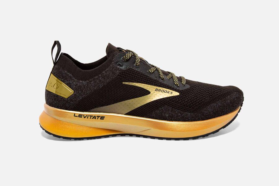 Brooks Levitate 4 Road Running Shoes - Womens - Black/Gold - QB5628741